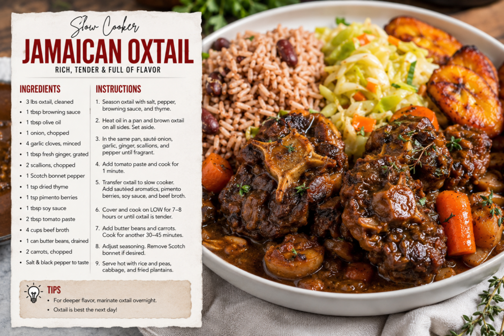 Final Jamaican oxtail slow cooker recipe