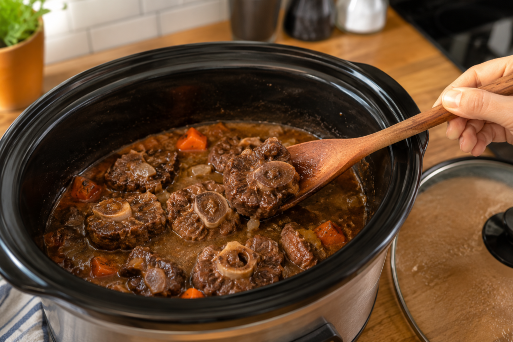 Tough slow cooker oxtail needs more cooking