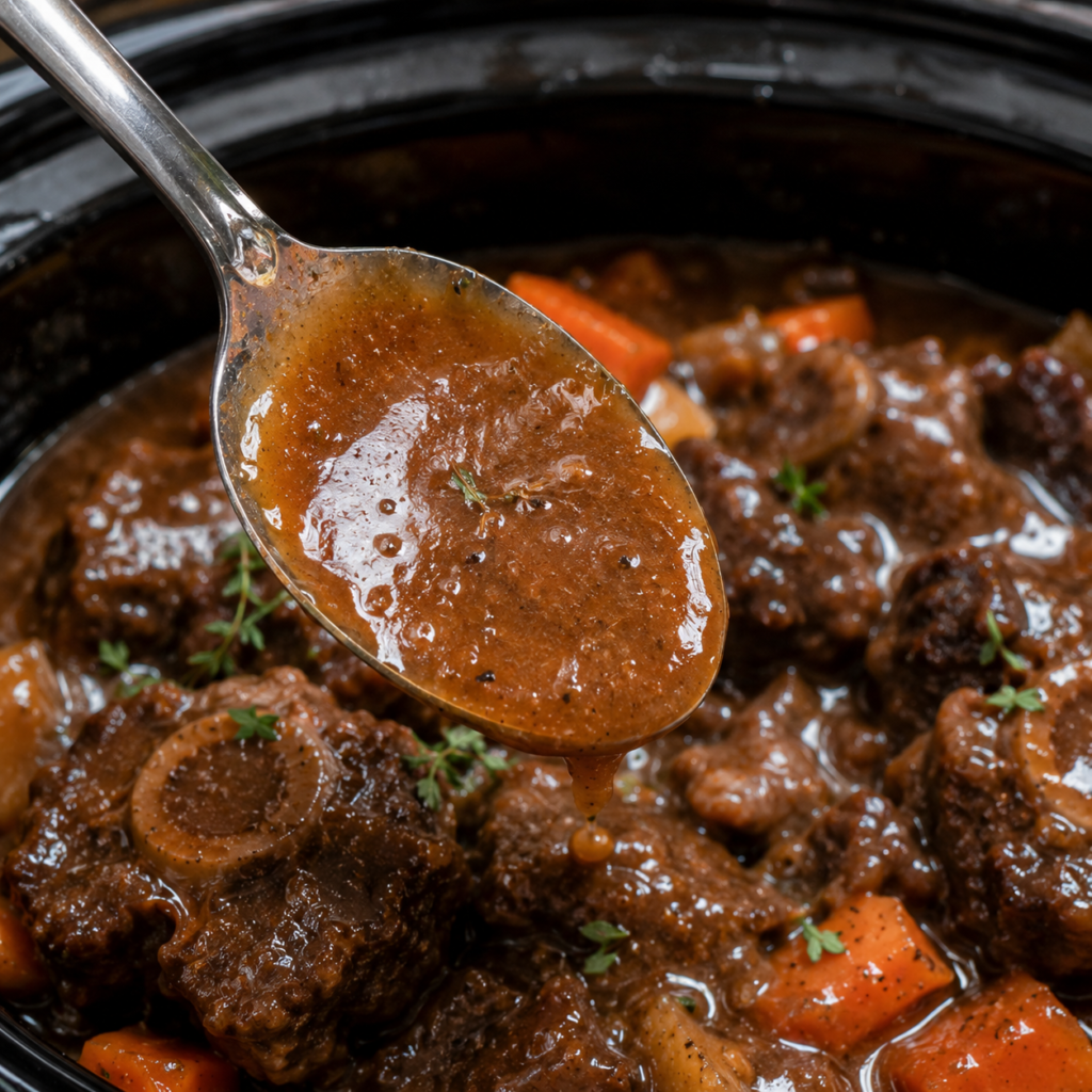 Slow Cooker Oxtail Stew gravy