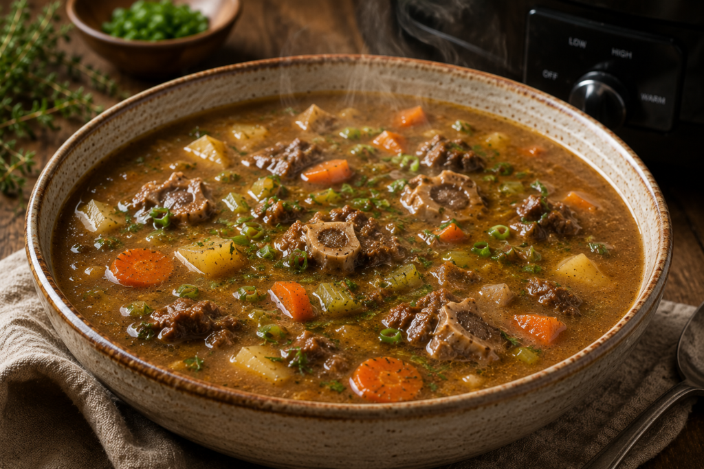 Slow cooker oxtail soup recipe