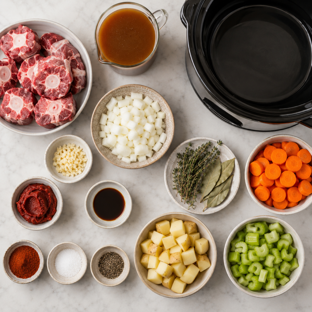 Slow cooker oxtail soup ingredients