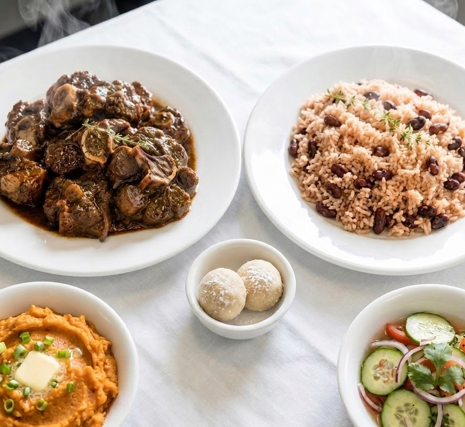 side dishes with jerk oxtails