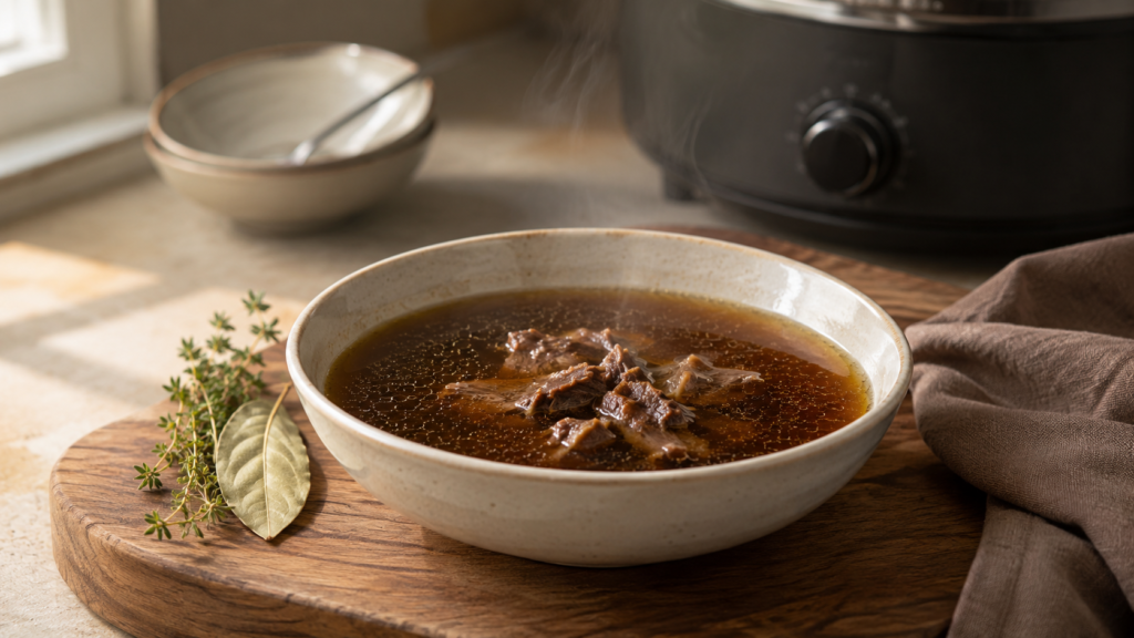 Oxtail Bone Broth in the Slow Cooker
