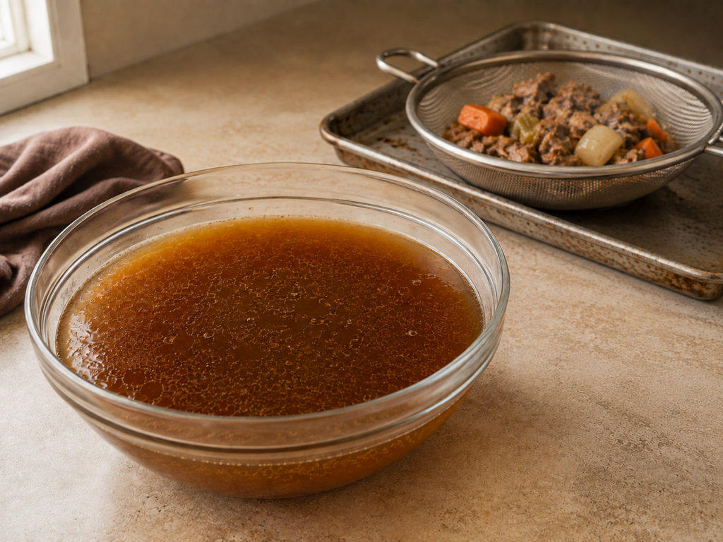 Strain the broth