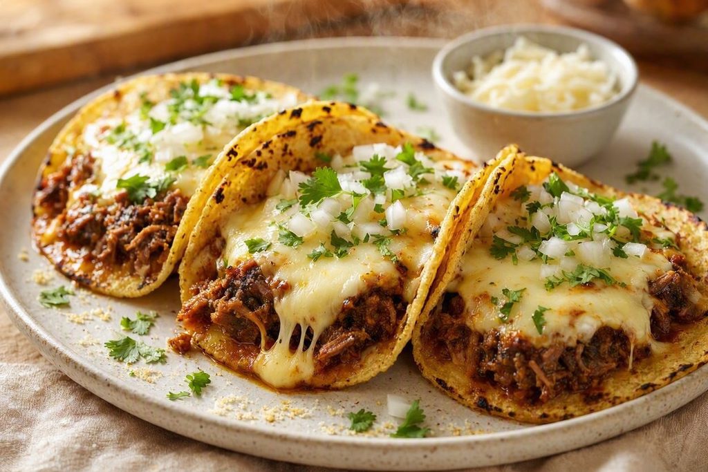 Slow Cooker Oxtail Birria Tacos With Rich Chile Consommé